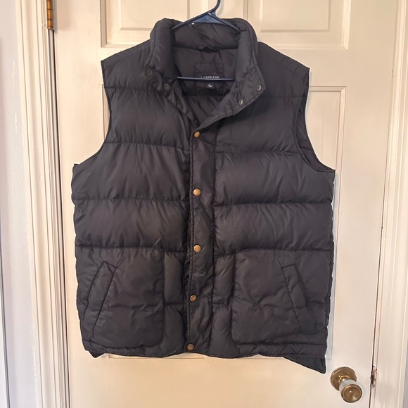 Lands' End Puffer Vest Down Feather Filled Quilted Outerwear Navy Mens L 42-44 - Picture 1 of 7